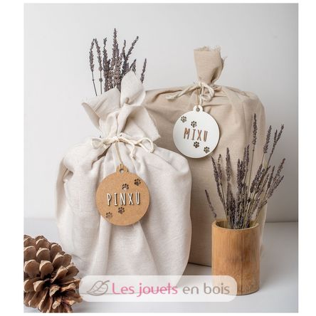 Boule de Noël chien personnalisable bois blanc VI-BN21 Vintiun 5