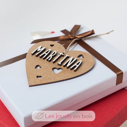 Cœur de Noël personnalisable bois naturel VI-CR10 Vintiun 4