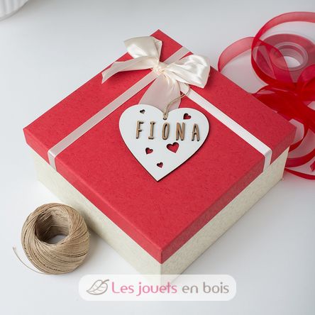 Cœur de Noël personnalisable bois blanc VI-CR11 Vintiun 3