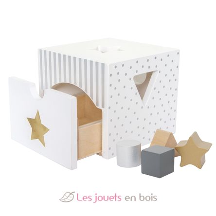 Cube d'éveil en bois Silver JAB-W7155 JaBaDaBaDo 1