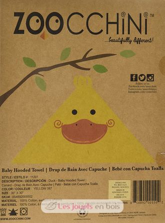 Puddles le canard - Cape de bain ZOO-122-000-001 Zoocchini 6