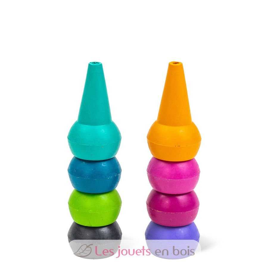 YPLUS Crayons de Cire Empilables Bonhomme de Neige – 8 Couleurs Vives, Crayons Jumbo Épais Lavables et Non Toxiques (Dès 1 An). Kit de Coloriage Idéal pour Tout-Petits de 1 à 4