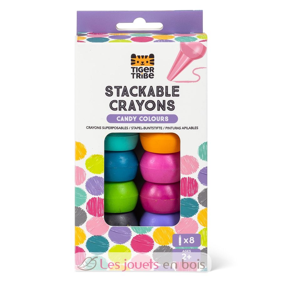 Lot De 14 Crayons De Cire Empilables Lectorias - 12 Couleurs - Cadeau D'anniversaire Pour Enfants, Jouet éducatif Crayons Cire 12 Couleurs