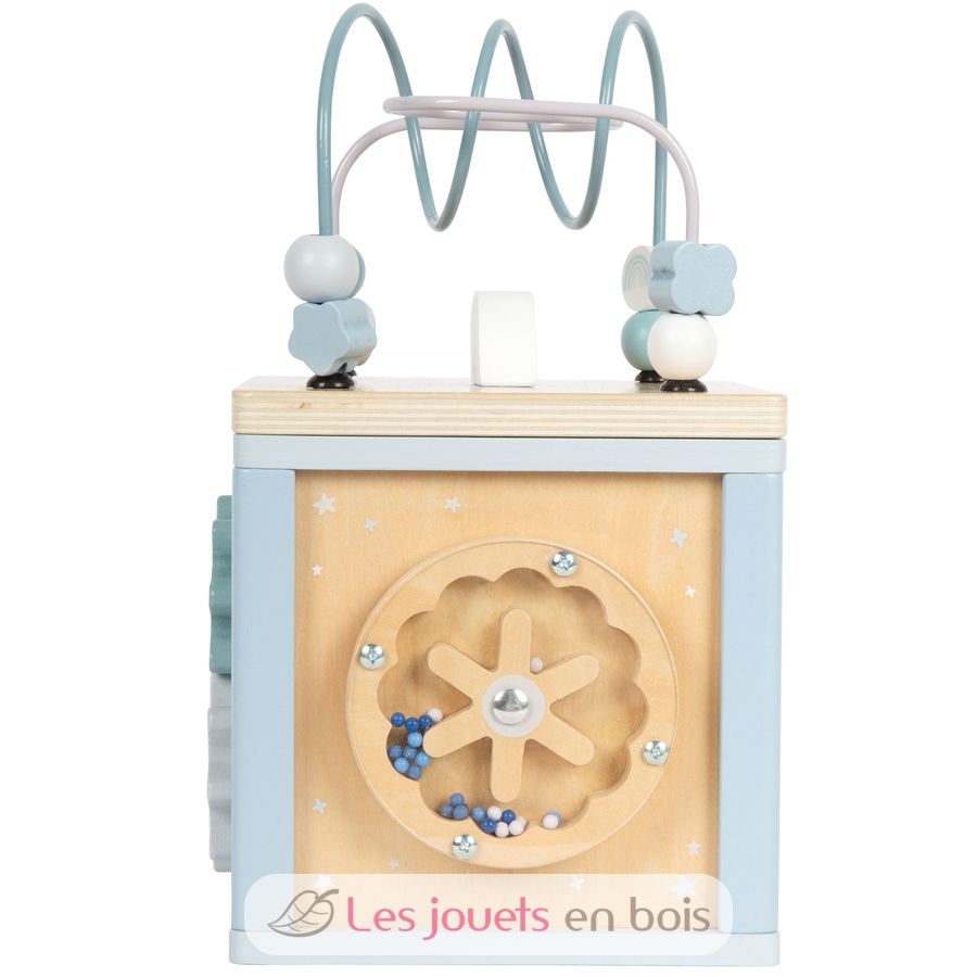 Cube de motricité bleu - small foot - les jouets en bois