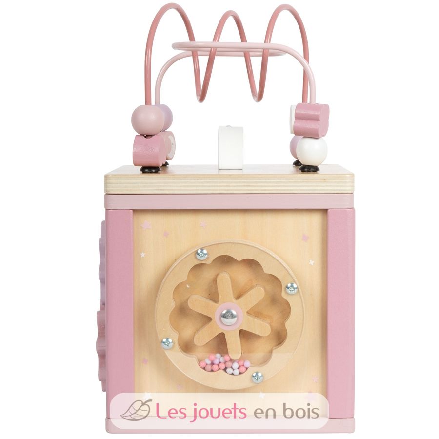 Cube de motricité rose - small foot - les jouets en bois