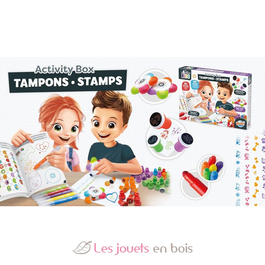Maped Creativ – Coffret 52 Tampons Girl’s, Encre Lavable, Carnet Ludo-éducatif, Dès 3 Ans