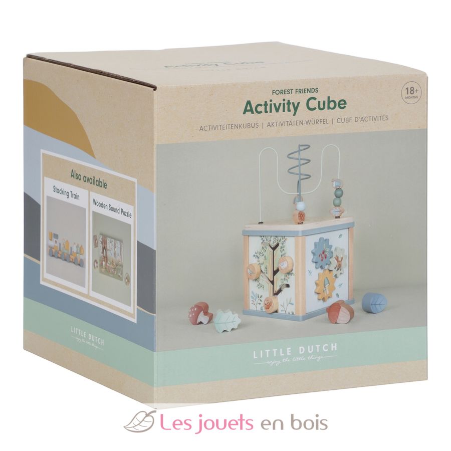 Vertbaudet Grand cube d'activités en tissu GREEN FOREST