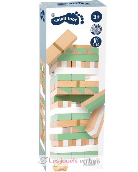 Small Foot 12217 Torre Traballante Gold Edition - Gioco In Legno 54 Pezzi Dai 3 Anni - Colori Pastello E Oro