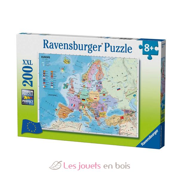 Puzzle Carte d'Europe 200 pcs - Ravensburger 128419 - Puzzle enfant et  adulte