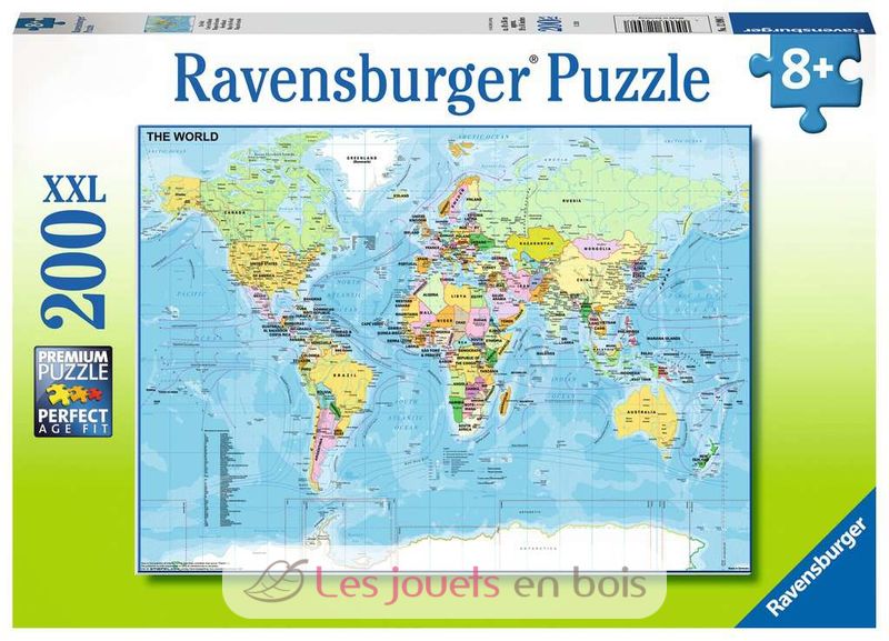 Puzzle Carte du monde 200 pcs - Ravensburger 128907 - Puzzle enfant et  adulte