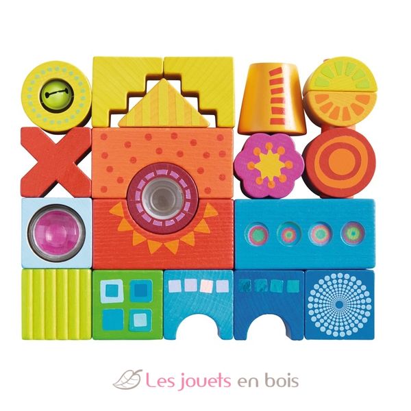 POPETPOP 60 Blocs De Construction Bois Colorés – Cubes Éducatifs Hêtre Éveil Bébé Enfant – Motricité & Couleurs