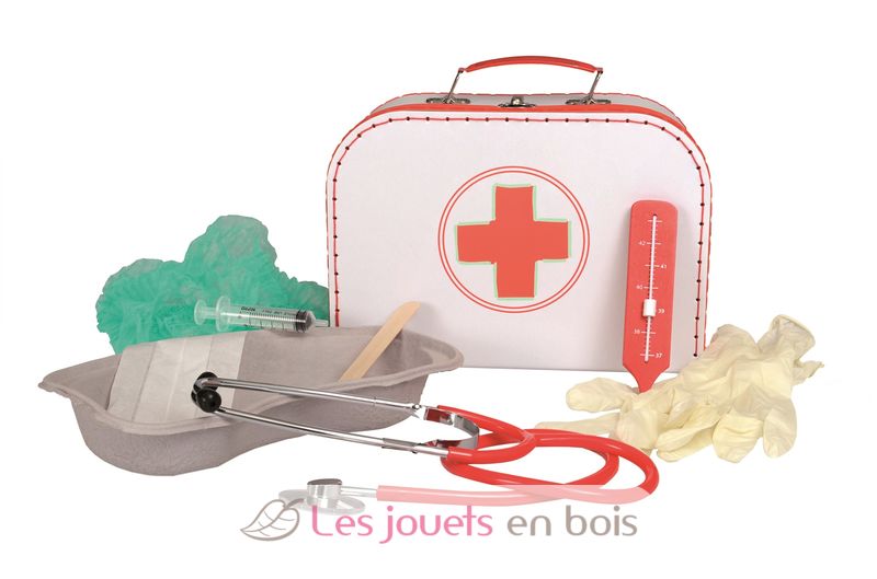 Mallette de l'infirmiere ou valise de docteur pour enfant, un jouet en bois