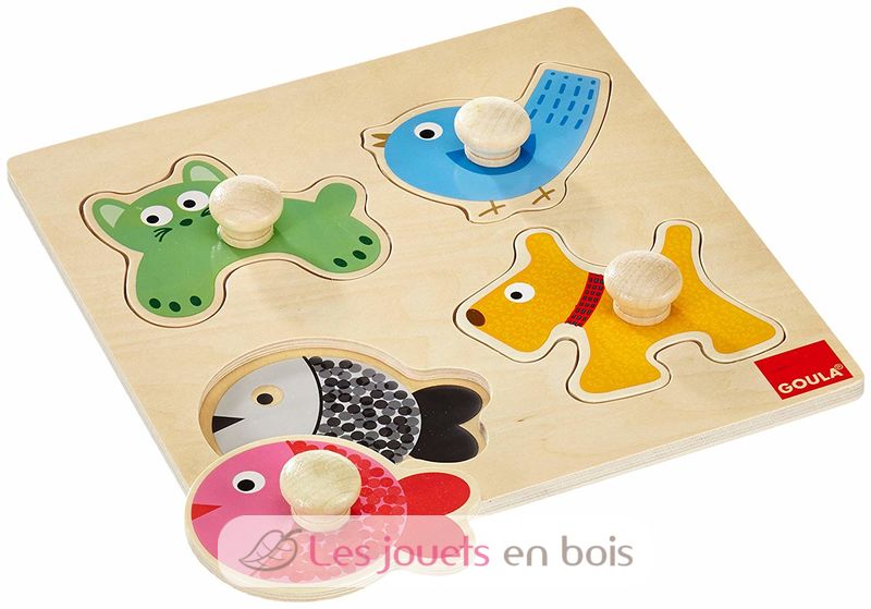 Puzzle en bois - des animaux domestiques sur ce puzzle 1er âge