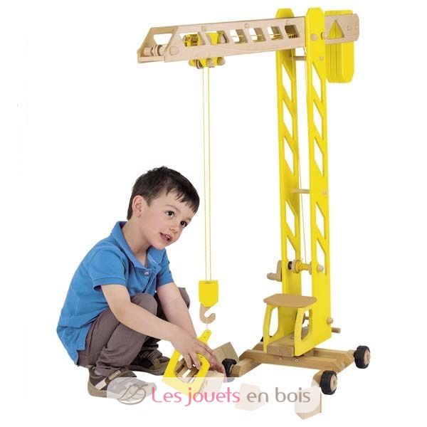 Grue de chantier Goki 55937, une grue en bois géante