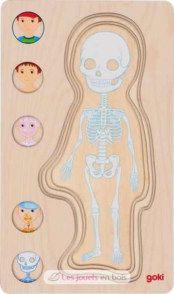 Goki 57305 Puzzle 5 Couches Papillon – Puzzle éducatif En Bois, 15x11x1,5 Cm, Dès 2 Ans, Favorise Motricité Fine Et Reconnaissance Des Formes