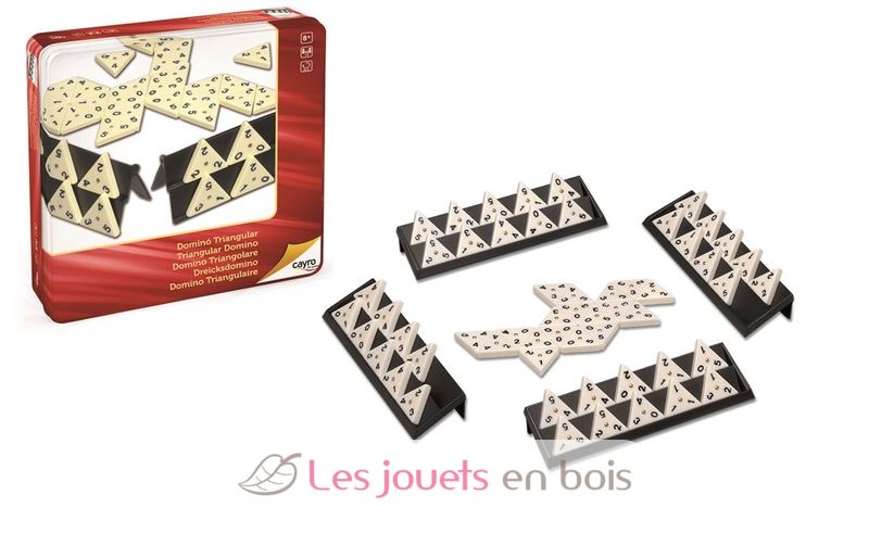 Cayro – Domino Triangulaire 56 Pièces – 4 Plaques Supports – Jeu De Société Classique – Multicolore – Dès 6 Ans