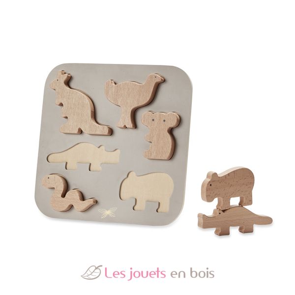 Puzzle Animaux en Bois Pour Adultes et Enfants, Pièces en forme d'animaux,  casse-tête en bois - ELEPHANT