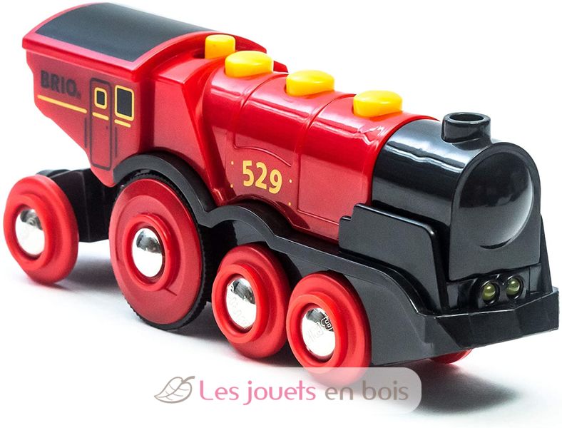 Grande locomotive à piles BRIO. Une locomotive rouge