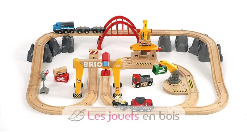 Grand circuit train en bois