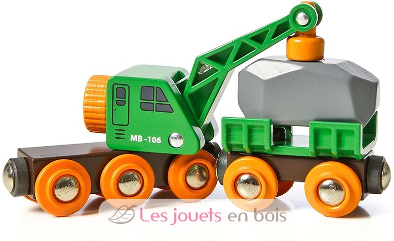 Grue de chantier et accessoires, jouet en bois legler