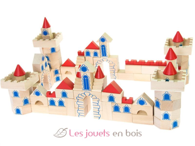 Château de construction 145 pcs - Jeu de construction en bois Goki 58984