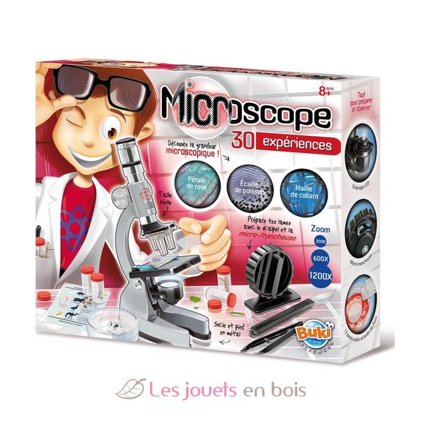 Jouet ancien:Microscope avec boite en bois et accessoires jouet