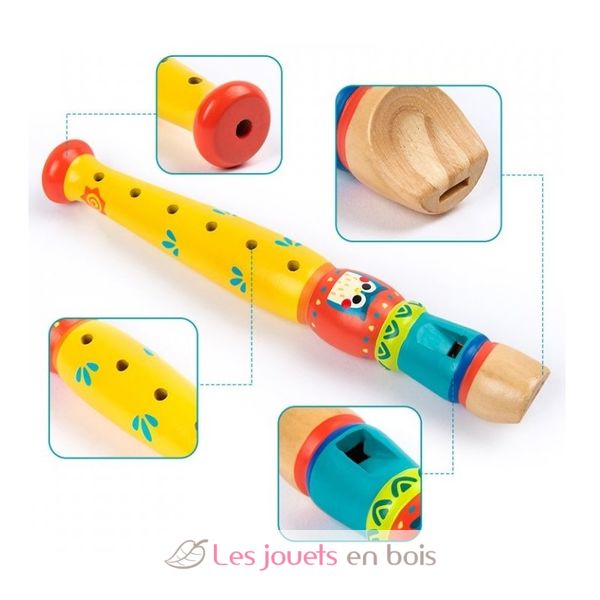 Flûte en bois Hibou - Instrument de musique en bois - Mideer