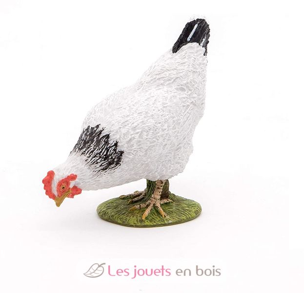 Figurines décoratives poule et coq gris, blanc, rouge 10,2  cm x 7 cm H12,7 cm 2 pièces-68220