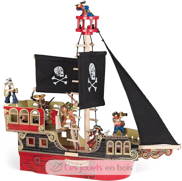 Bateau Pirate Black Beard - jouet en bois - bateau pirate barberousse Le  Toy Van Papo