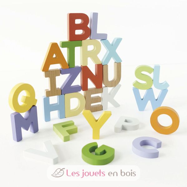 300 Lettres En Bois Colorées Pour Artisanat - Alphabet Complet, Couleurs Aléatoires - Pour Décoration, Couture, Bricolage Enfants