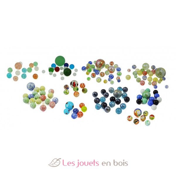 Billes en Verre, Billes Multicolores, 80 Billes en Verre