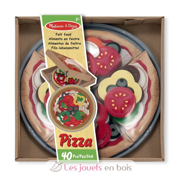 Pizza en feutre de 25cm un jouet en feutre Melissa and doug de 42 pieces