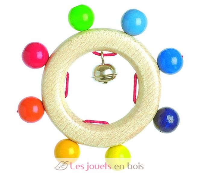 Hochet Bébé PlanToys Rouleau Arc-en-Ciel - Jouet Bois 6 Mois+ Avec Son Doux - Motricité Et Éveil