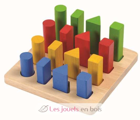 Boîte à formes géométriques Plantoys, jouets en bois