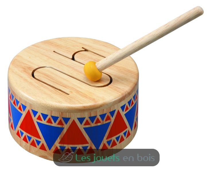 Tambour - Plan Toys PT6404 - Tambour en bois pour enfant - Jouet musical