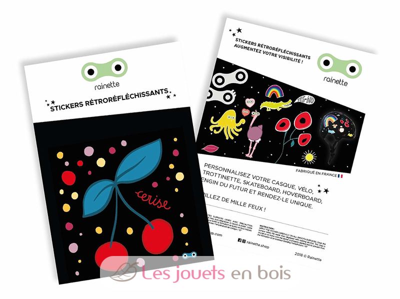 Stickers Reflechissants Cerise Rainette Accessoires Pour Casques