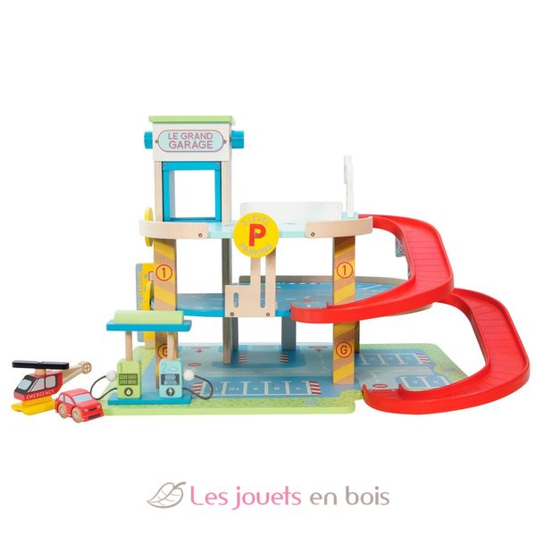 Garage en bois - Jouet avec accessoires - Jouets par univers